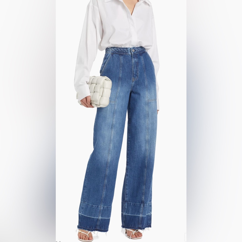 Frame Denim Braided High-Rise Wide-Leg Jeans sz 25 - Picture 1 of 10